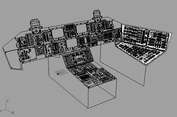 3D 'high resolution' cockpit for a paper model cockpit. 2D drawing used for reference for panel sizes. Will feature both original and MEDS Cockpit.

P