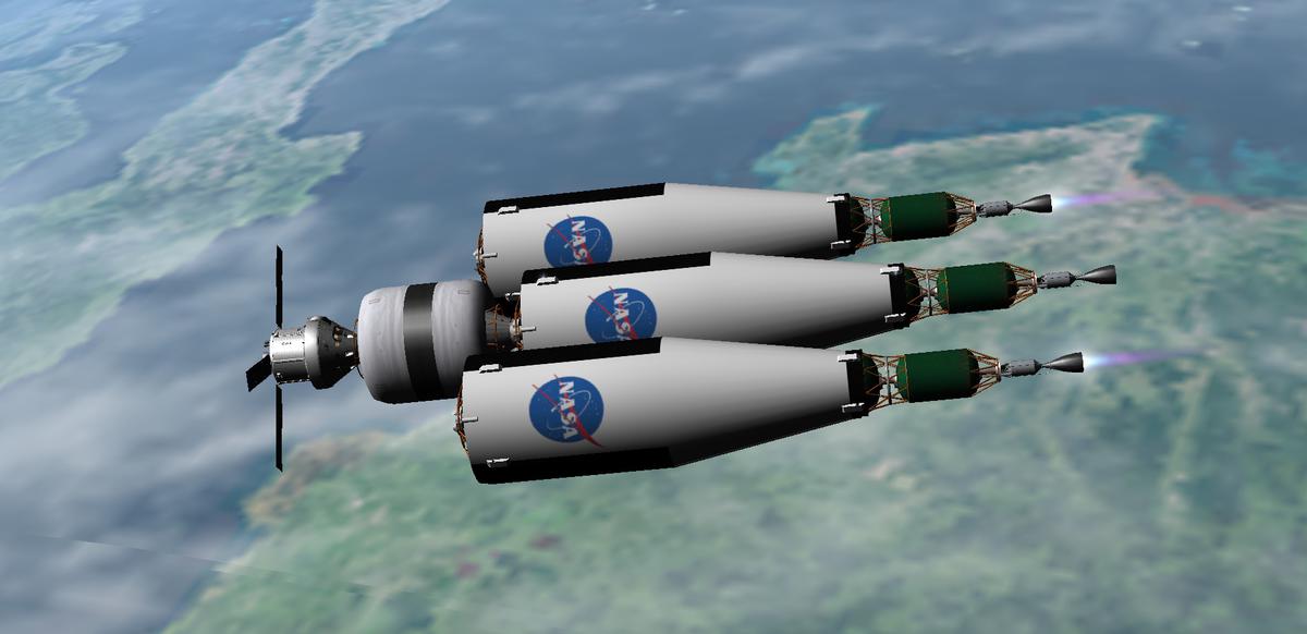 A model of the Von Braun Mission Concept RNS Mars Stack.