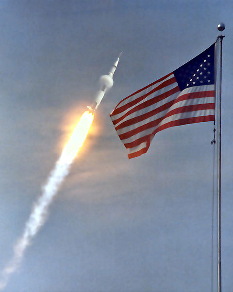Apollo 11 launch, passing through Max-Q.