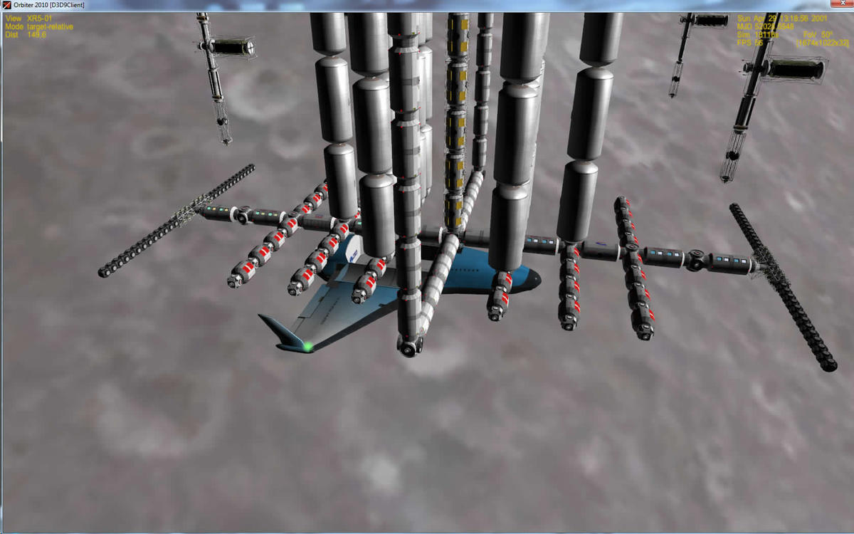 Closeup of the XR5 docked with the Lunar Station during Mission 140
