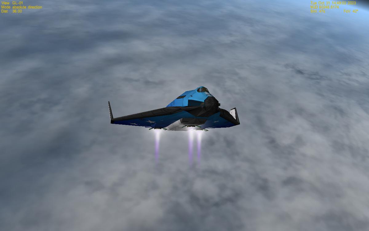 Deltaglider 4, a futuristic space ship.