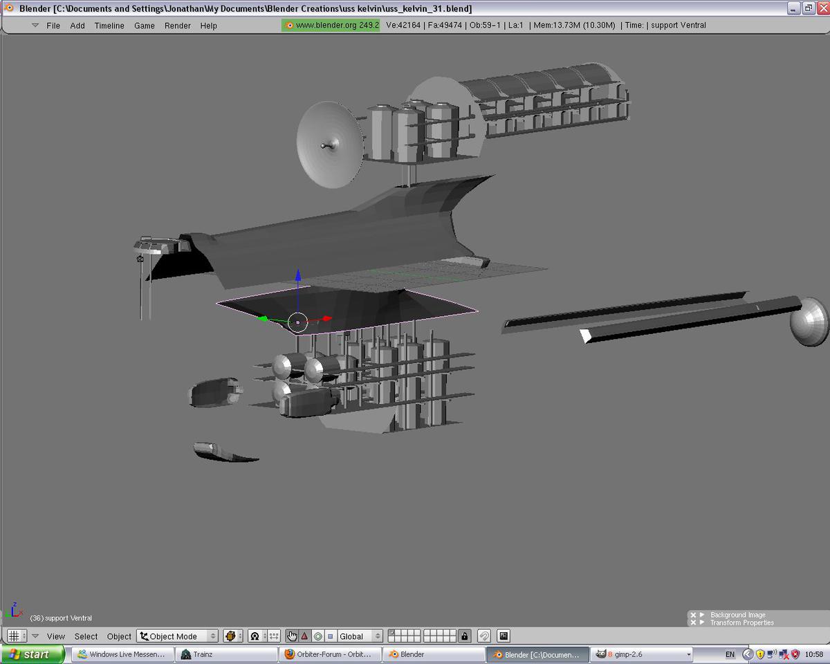 Internal structure (so far) including so external bits such as the deflector dish and nacelle detail to locate it.