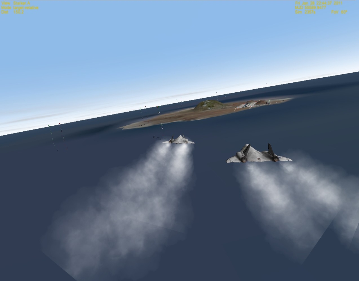Inverted XR2 formation flight: Flying back home.