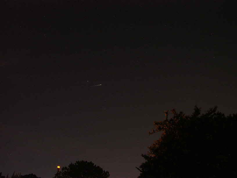 Iridium Flare in night sky of my home