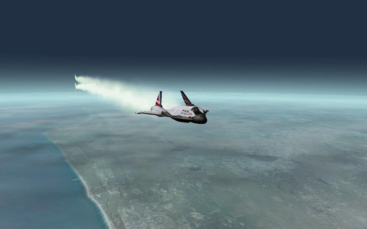 Just after levelling off after launch from KSC.