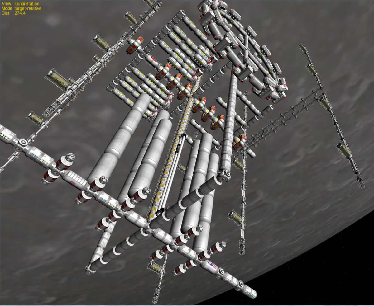 Lunar Station After Mission 106 Refueling Tankage Detail