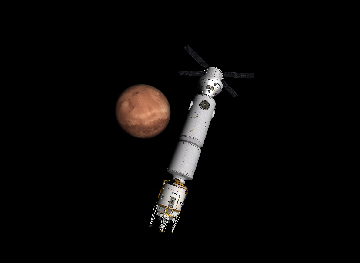 MOHV, including the MTV and Orion MPCV closing in on Mars.