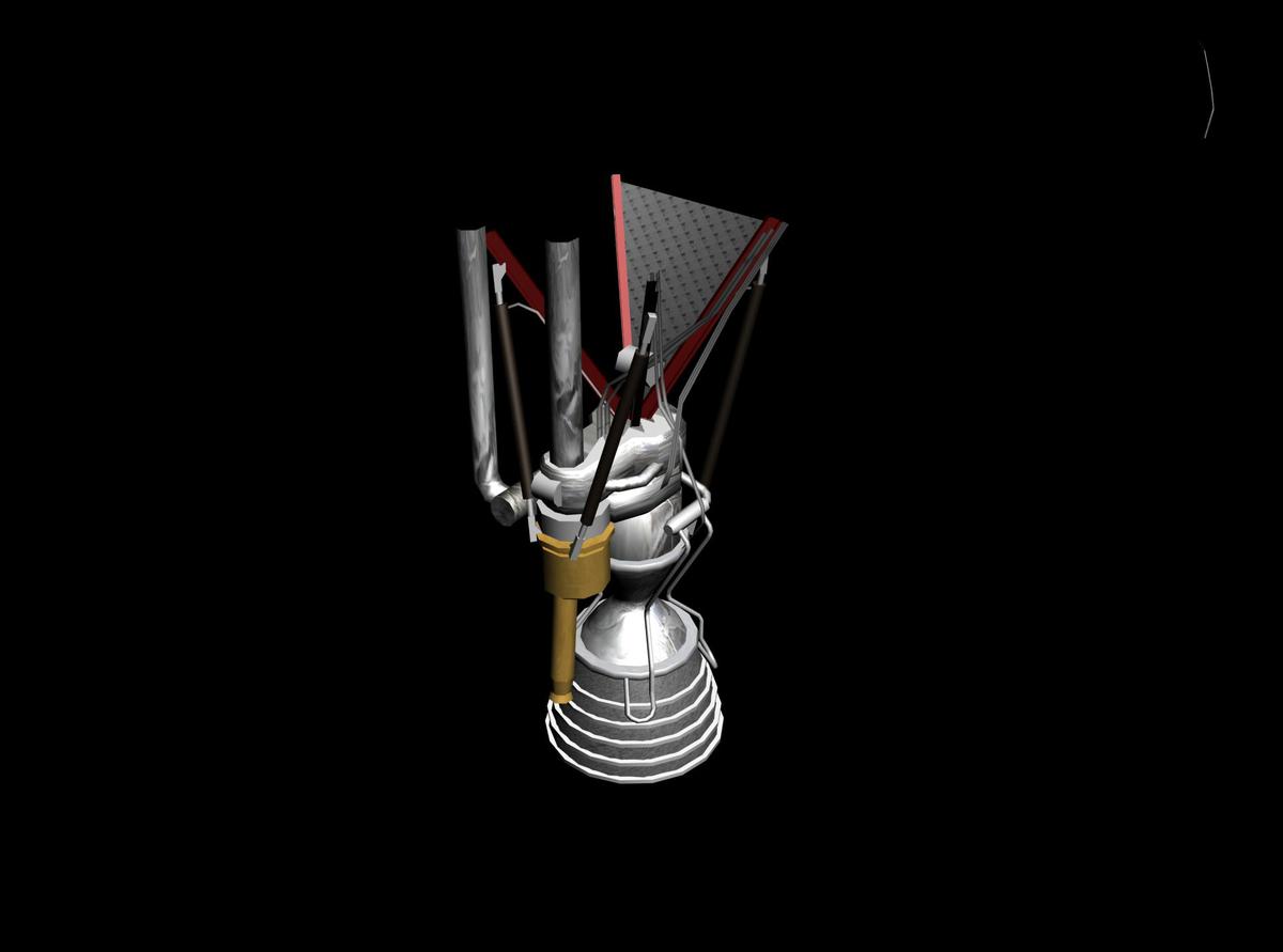 new model for Merlin1C engine. 3778 polys.