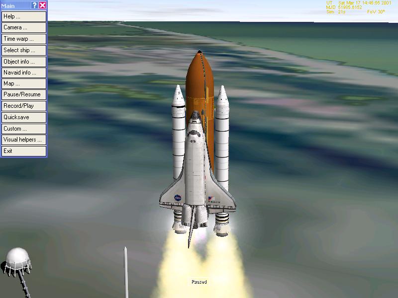 Picture 1 - The shuttle has already rotated/rolled when it should do a few seconds or so later