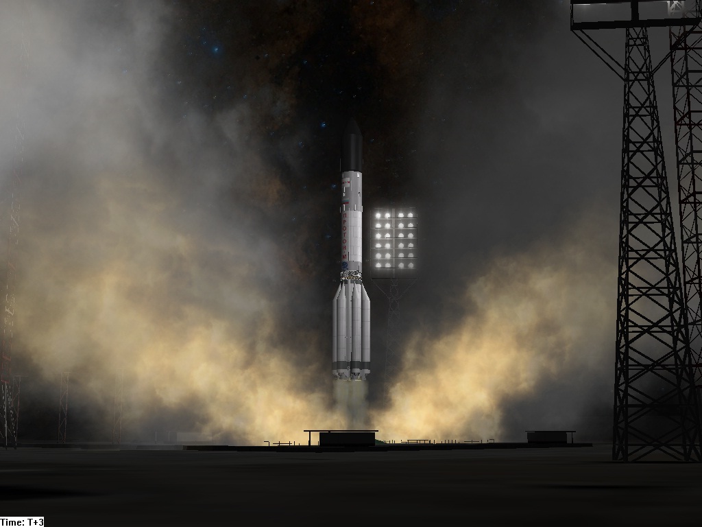 Proton Launch at night