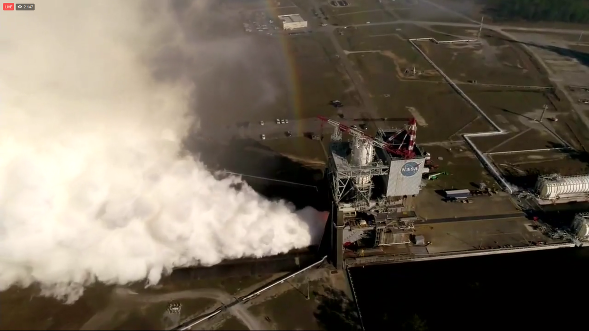 Screen captures of the livestream from Stennis, testing the RS-25