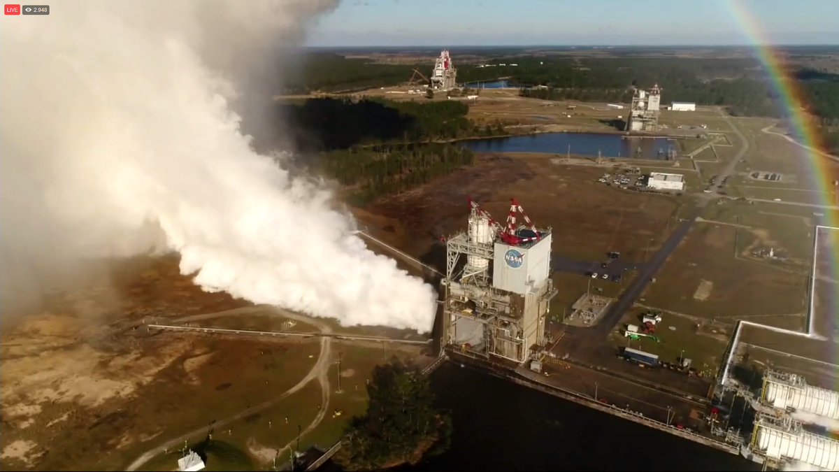 Screen captures of the livestream from Stennis, testing the RS-25