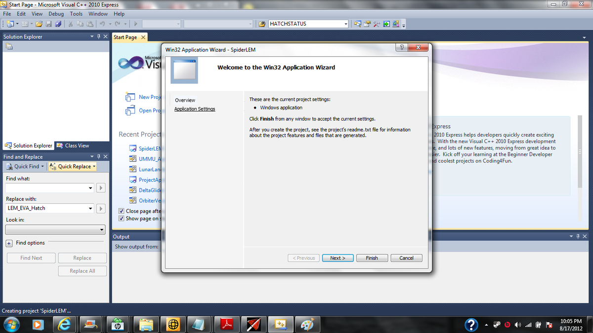 Select application settings.