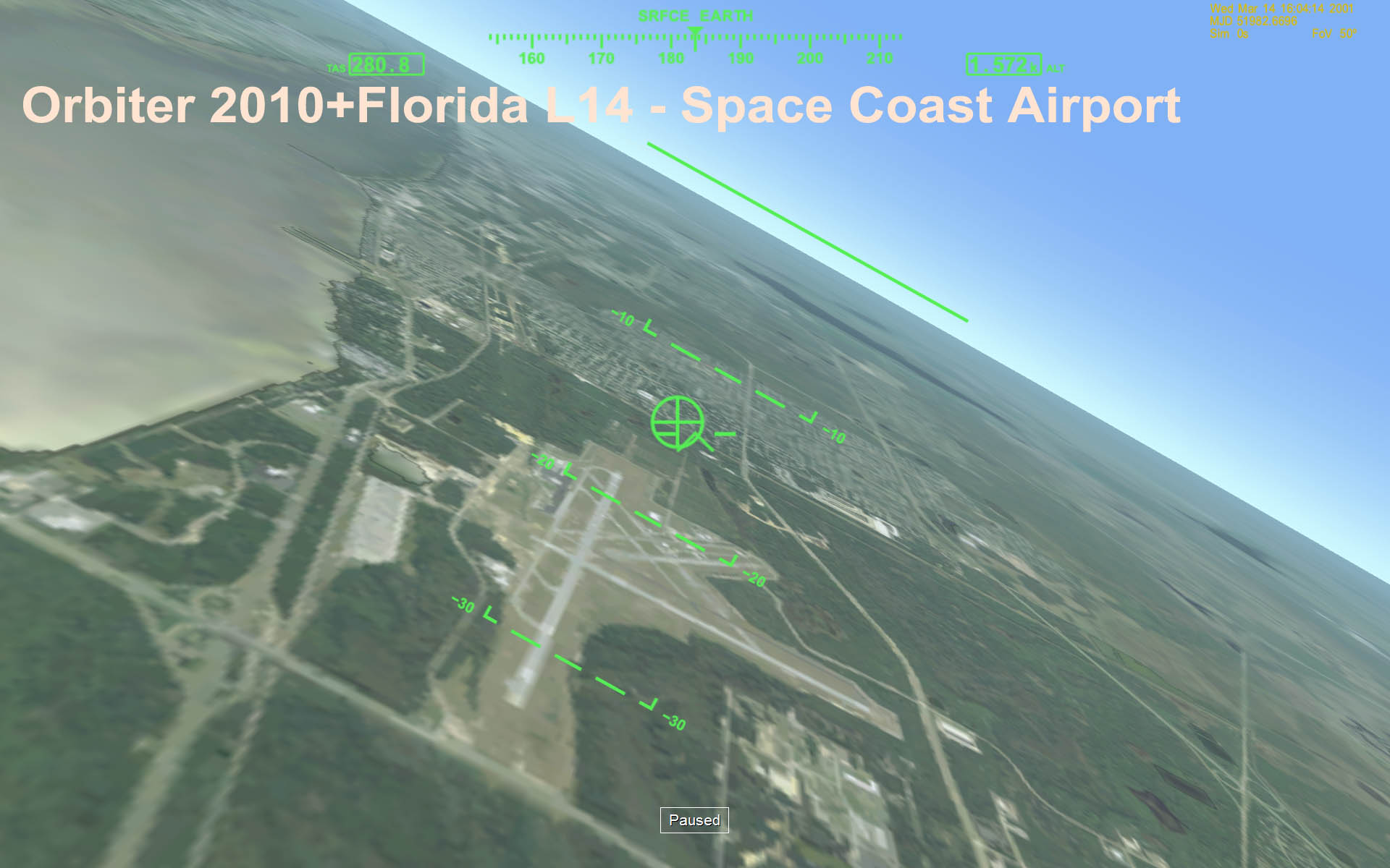 Space Coast Regional Airport: Orbiter 2010 with level 14 Florida.