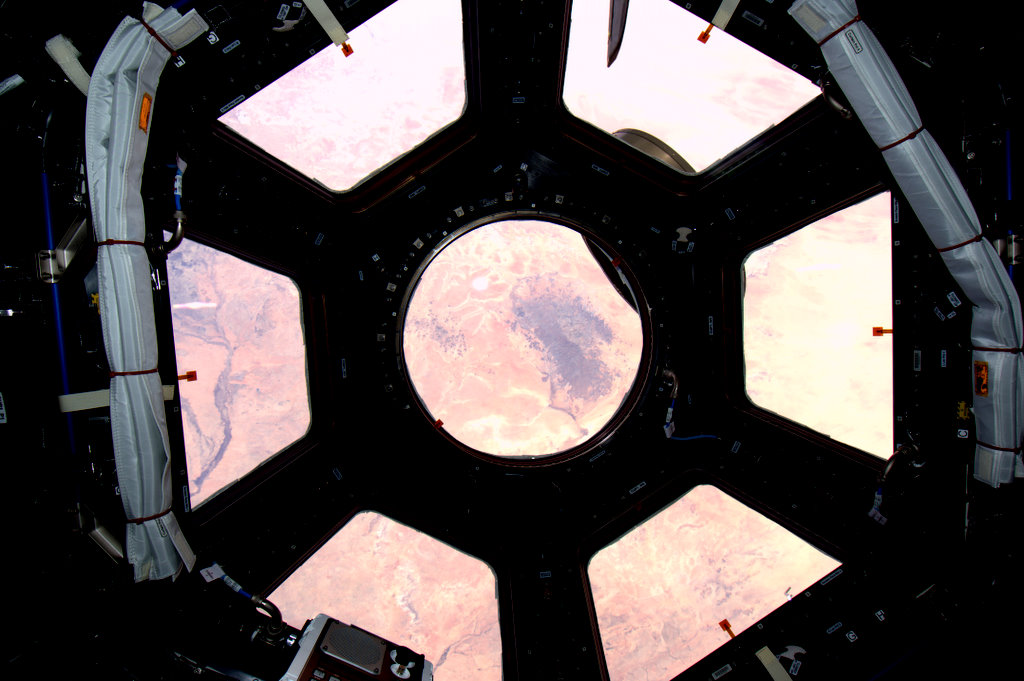 STS-130 Cupola Sahara Desert view