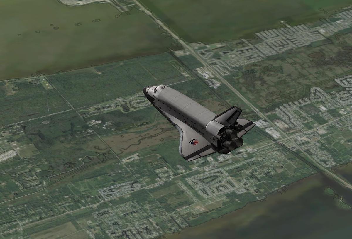STS-57 over Merritt Island. My old house is down there.