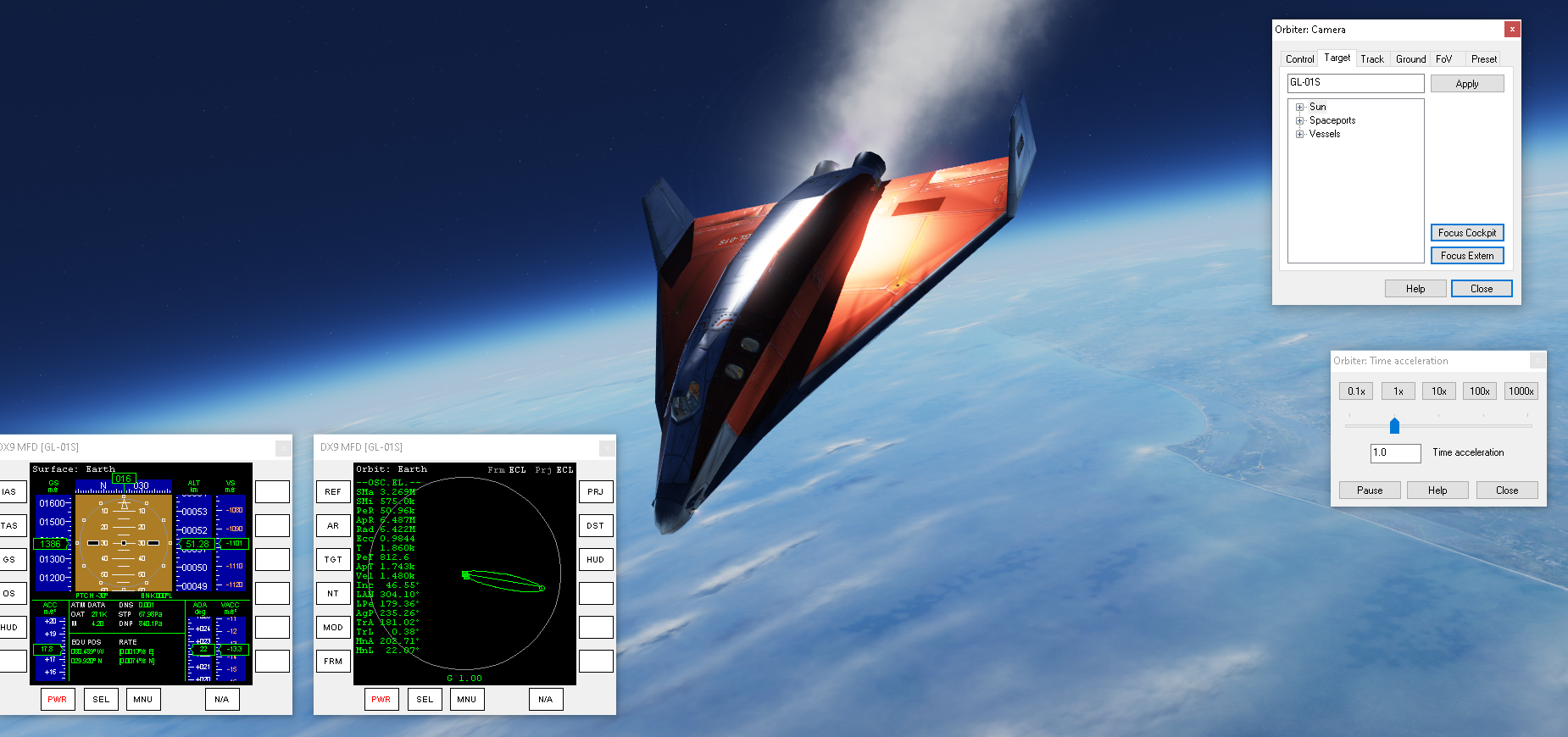 Supersonic flight realistic screen