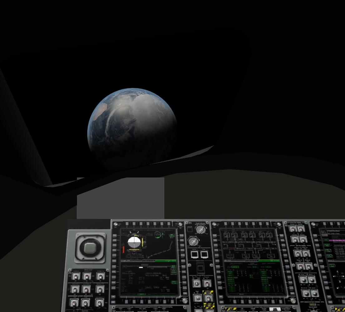 The Earth as seen through the Orion MPCV's cockpit