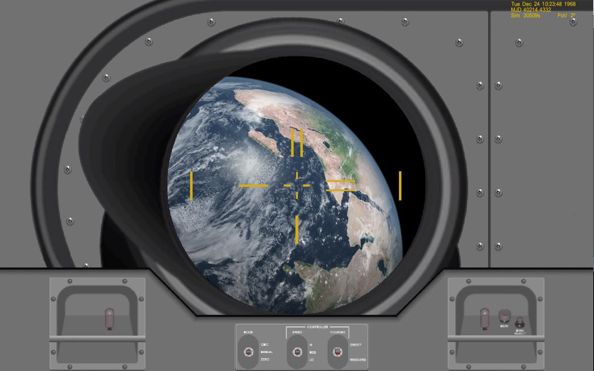 The Earth as seen through the telescope of Apollo 8.