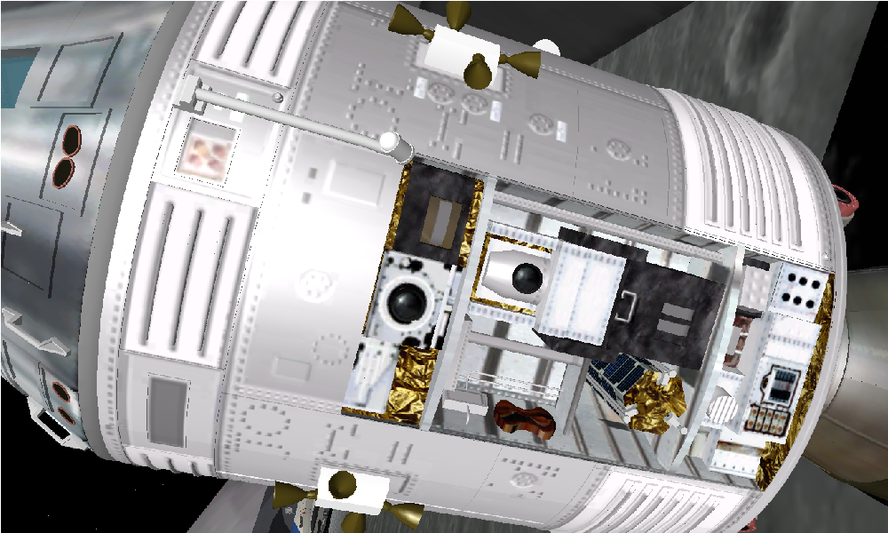 the inside of the service module