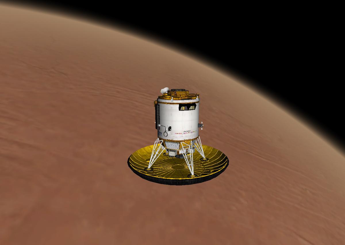 The Mars Transfer Vehicle with the BM-lander heat-shield.