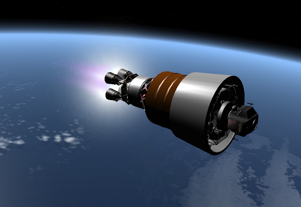 The MTV lander en-route to Mars aboard the SLS BII
