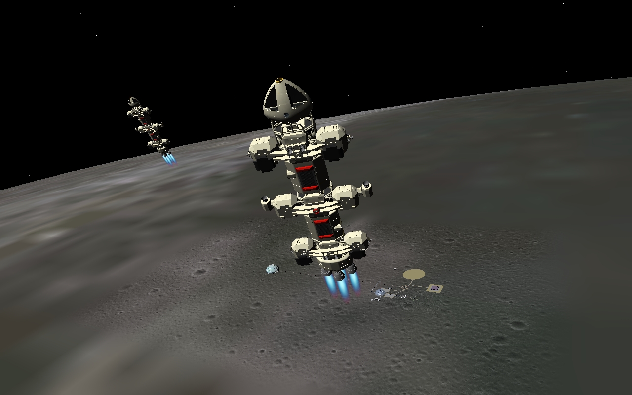 Two Eagle-Merlins scramble in lunar defence