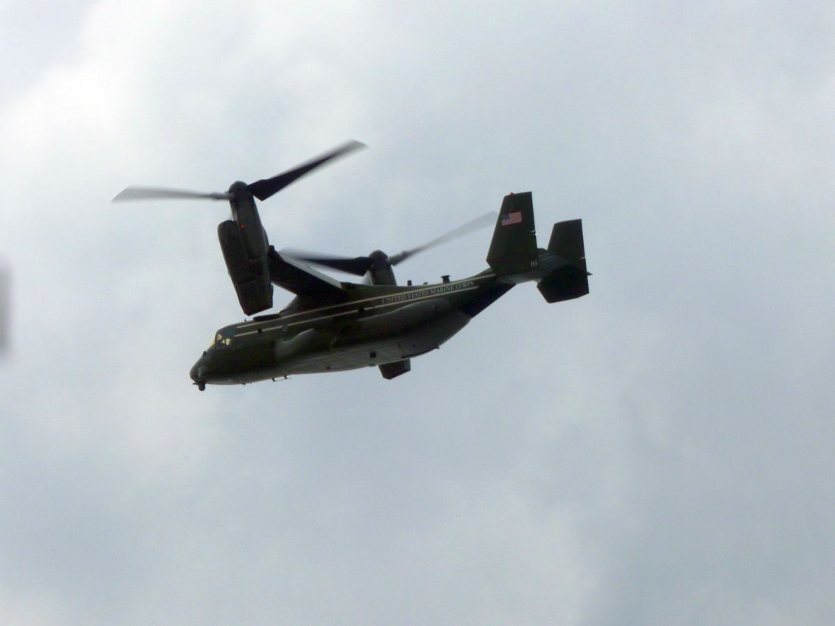 V-22 Osprey over NY harbor