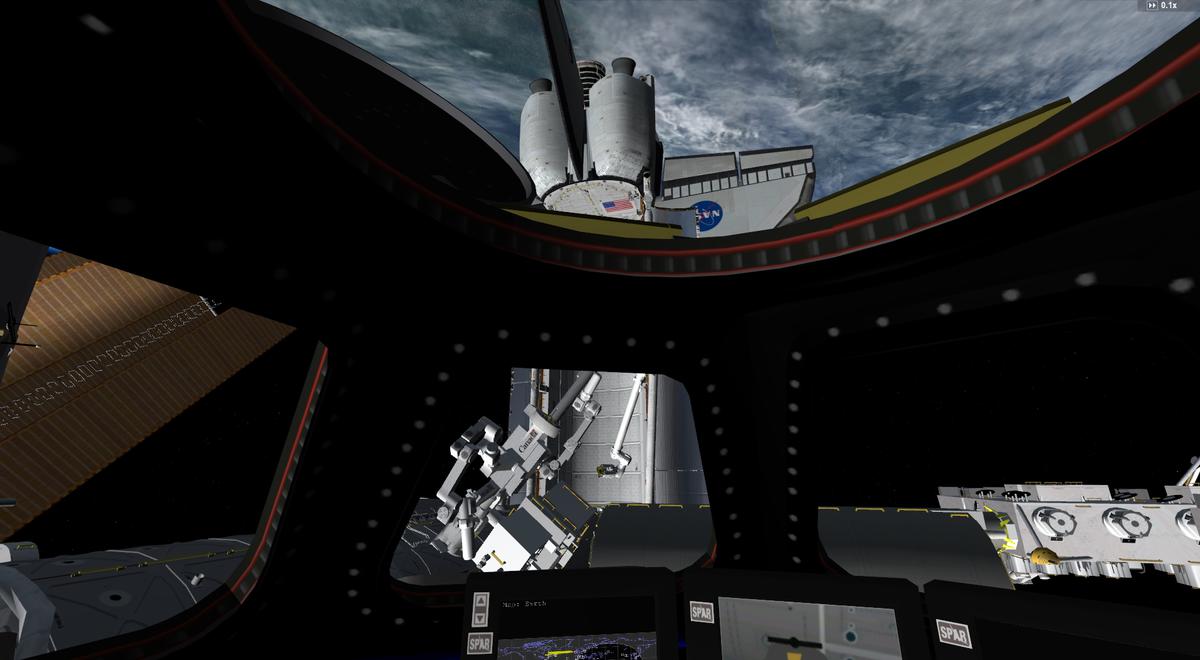 View of the orbiter from the Station's Cupola